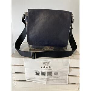 COACH F72087 CANVAS, LEATHER FLORAL MESSENGER CROSSBODY BAG